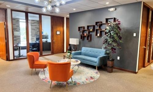 Reception lounge at the Crown Point office
